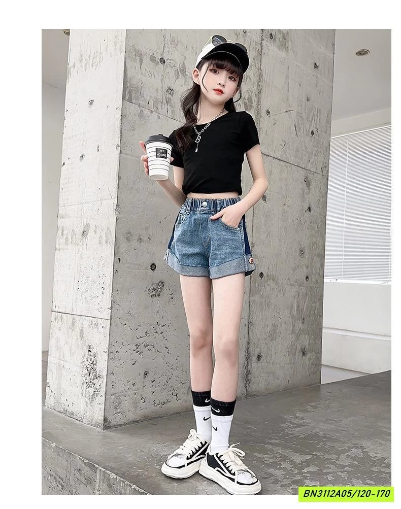 SHORT JEANS GẤP GẤU