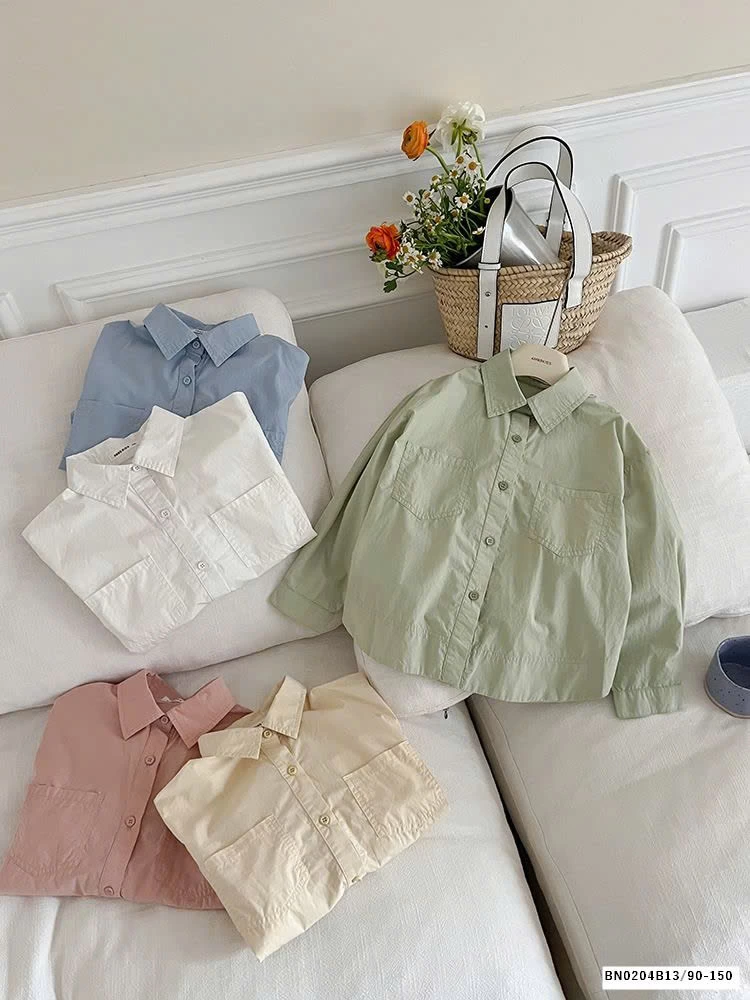 SƠ MI DÀI TAY TÚI NGỰC AMBB 24S090