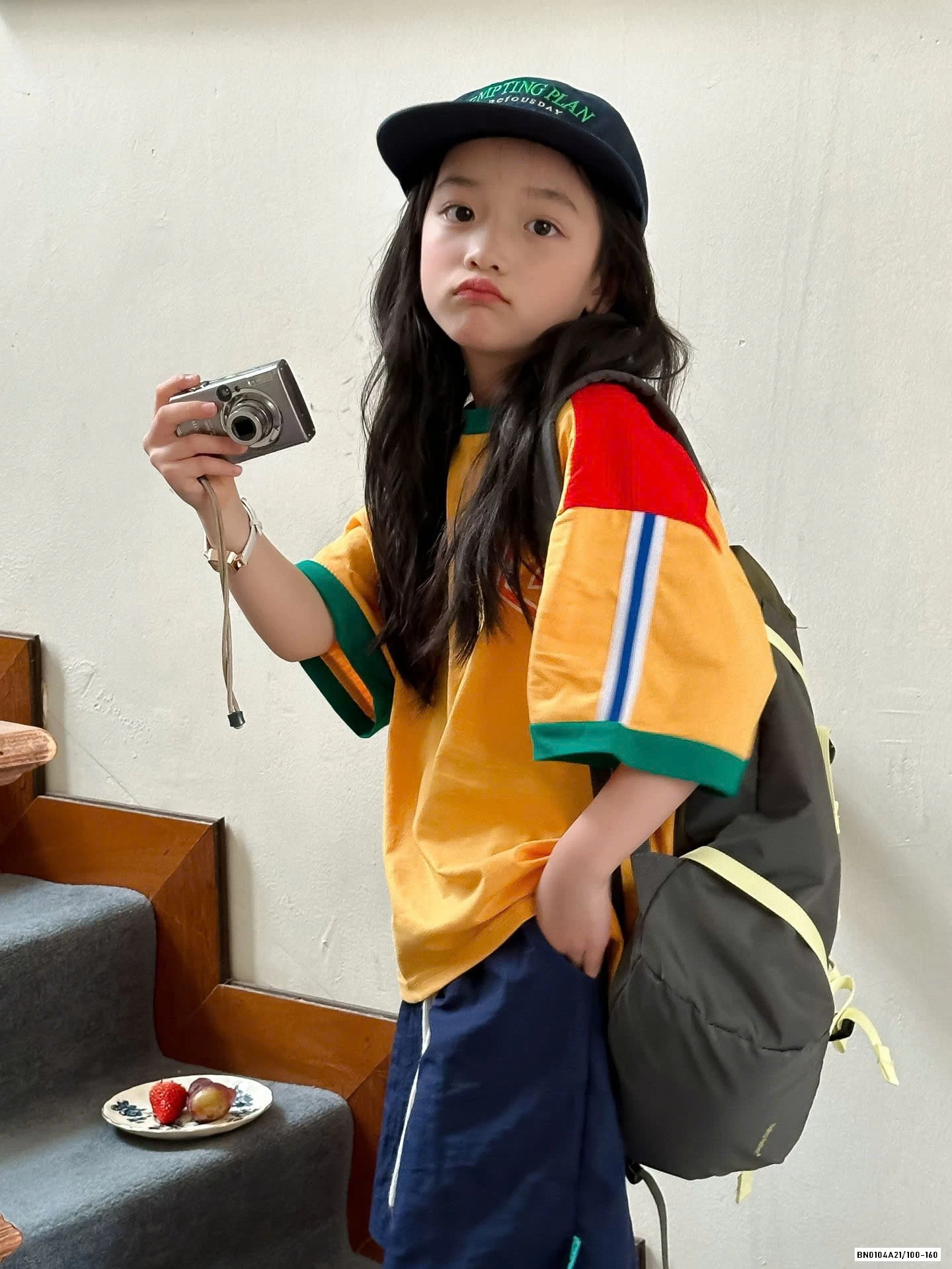 ÁO CAM SỌC VAI CÁ TÍNH TCKIDS