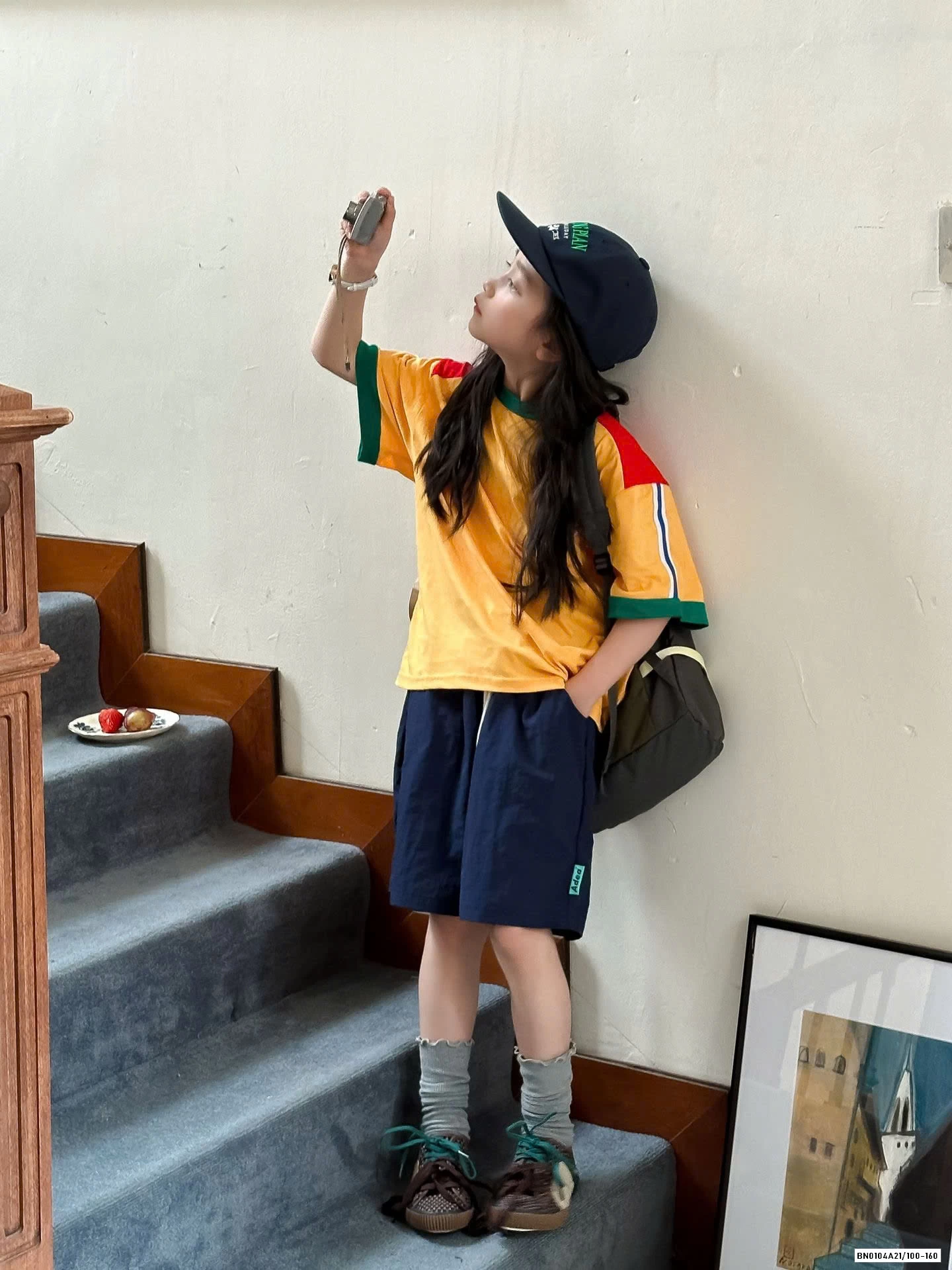 ÁO CAM SỌC VAI CÁ TÍNH TCKIDS