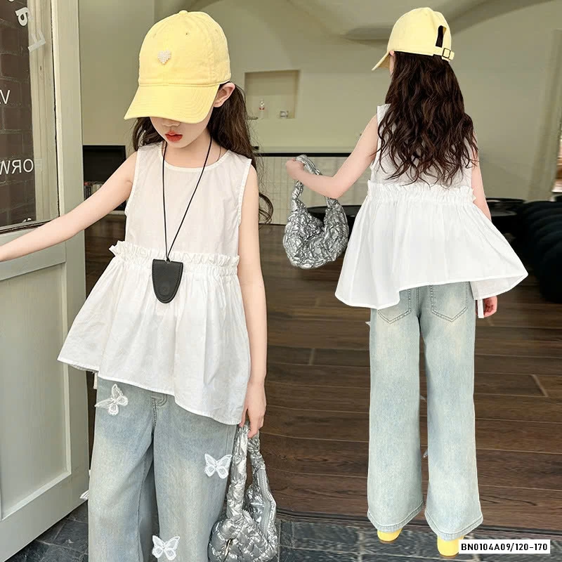 SƠ MI BABYDOLL MIX JEANS BƯỚM