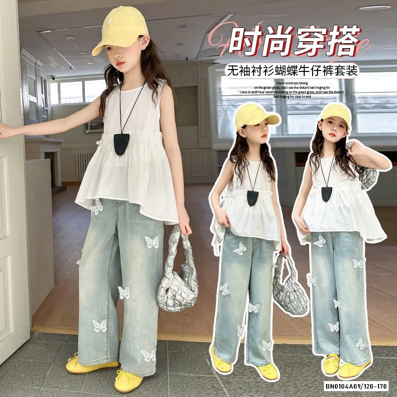 SƠ MI BABYDOLL MIX JEANS BƯỚM