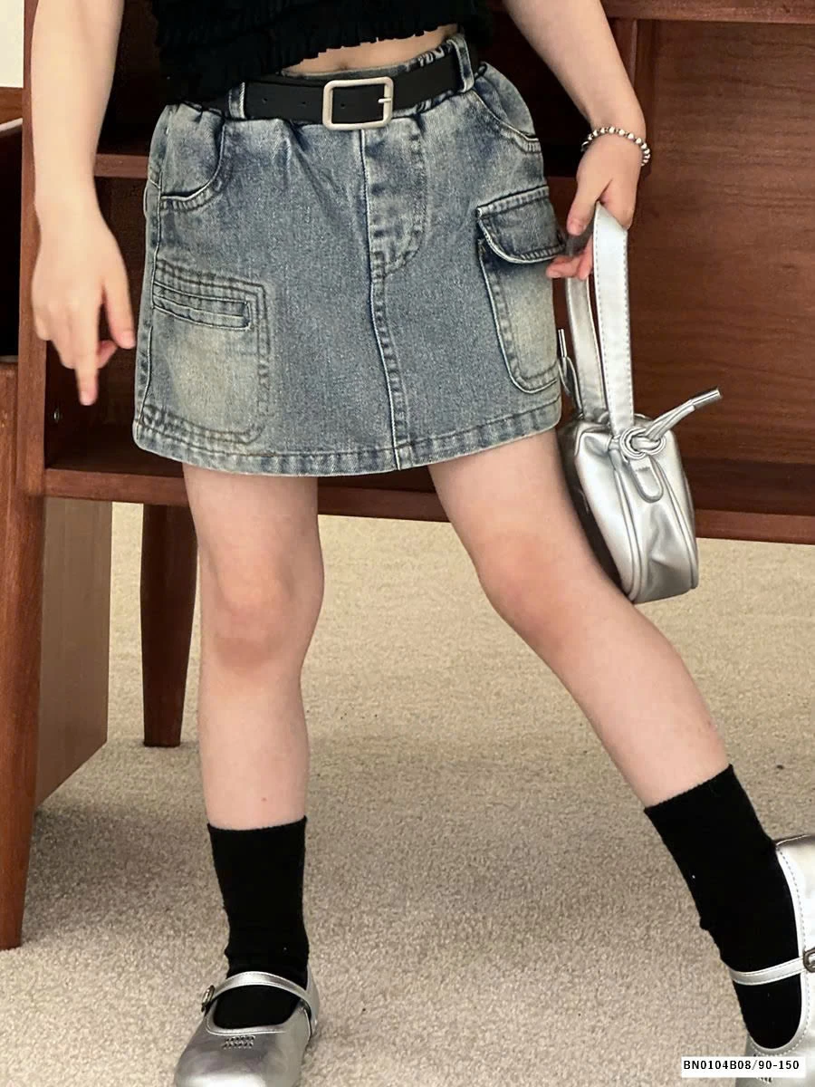 CHÂN VÁY JEAN DÁNG NGẮN CHO BÉ