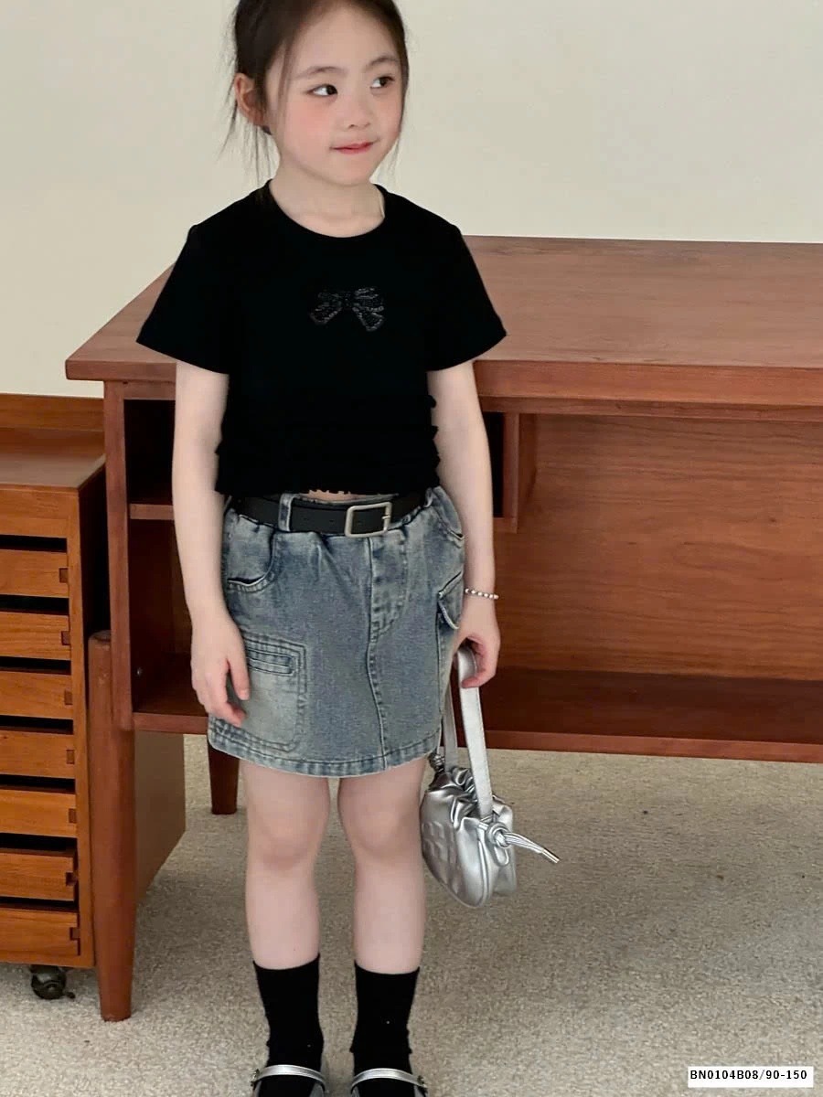CHÂN VÁY JEAN DÁNG NGẮN CHO BÉ