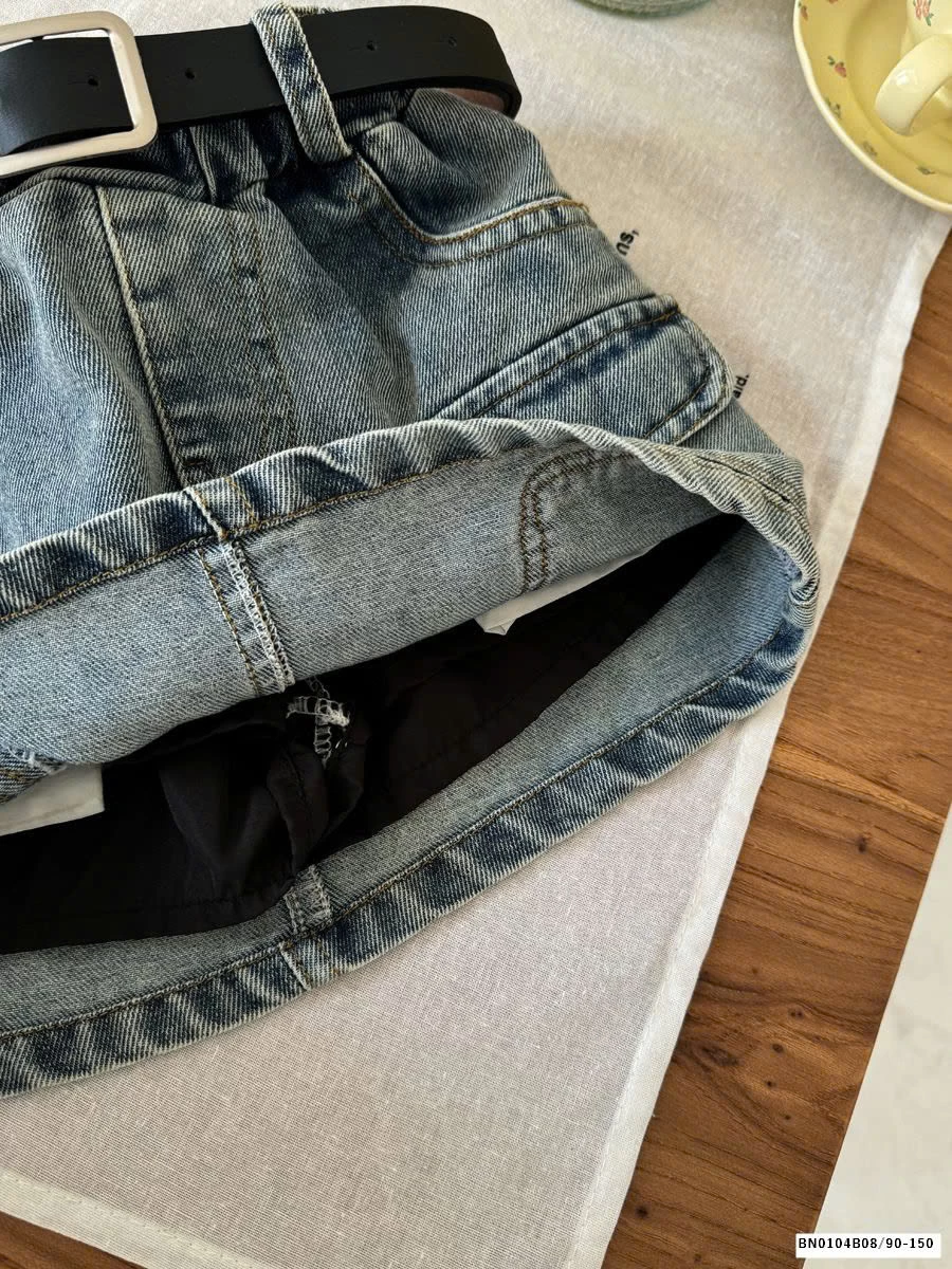 CHÂN VÁY JEAN DÁNG NGẮN CHO BÉ