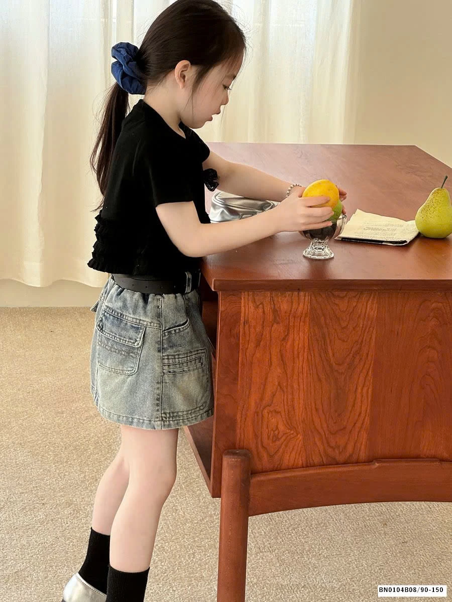 CHÂN VÁY JEAN DÁNG NGẮN CHO BÉ