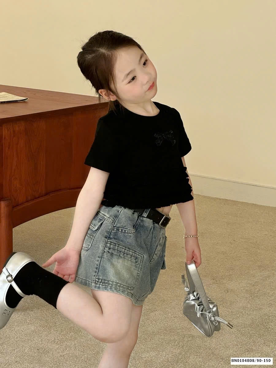 CHÂN VÁY JEAN DÁNG NGẮN CHO BÉ