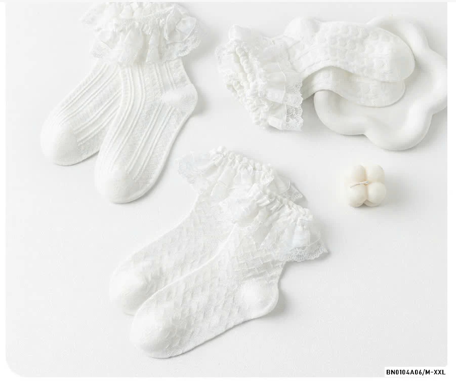 SÉT 3Đ TẤT LƯỚI TRẮNG TIỂU THƯ