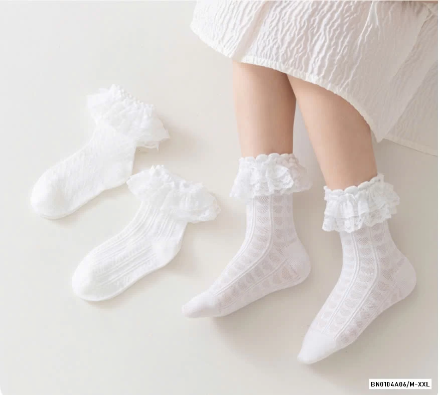 SÉT 3Đ TẤT LƯỚI TRẮNG TIỂU THƯ