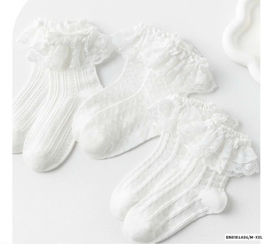 SÉT 3Đ TẤT LƯỚI TRẮNG TIỂU THƯ