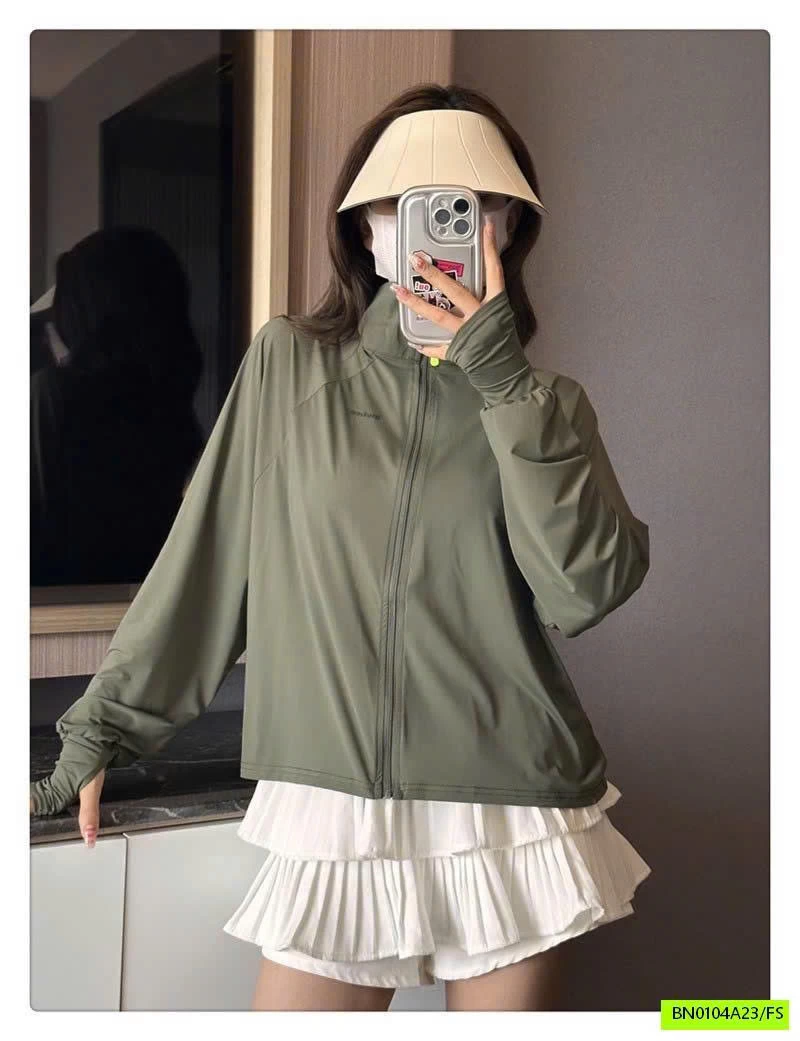 ÁO CHỐNG NẮNG CỔ ĐỨNG VẢI BĂNG LỤA