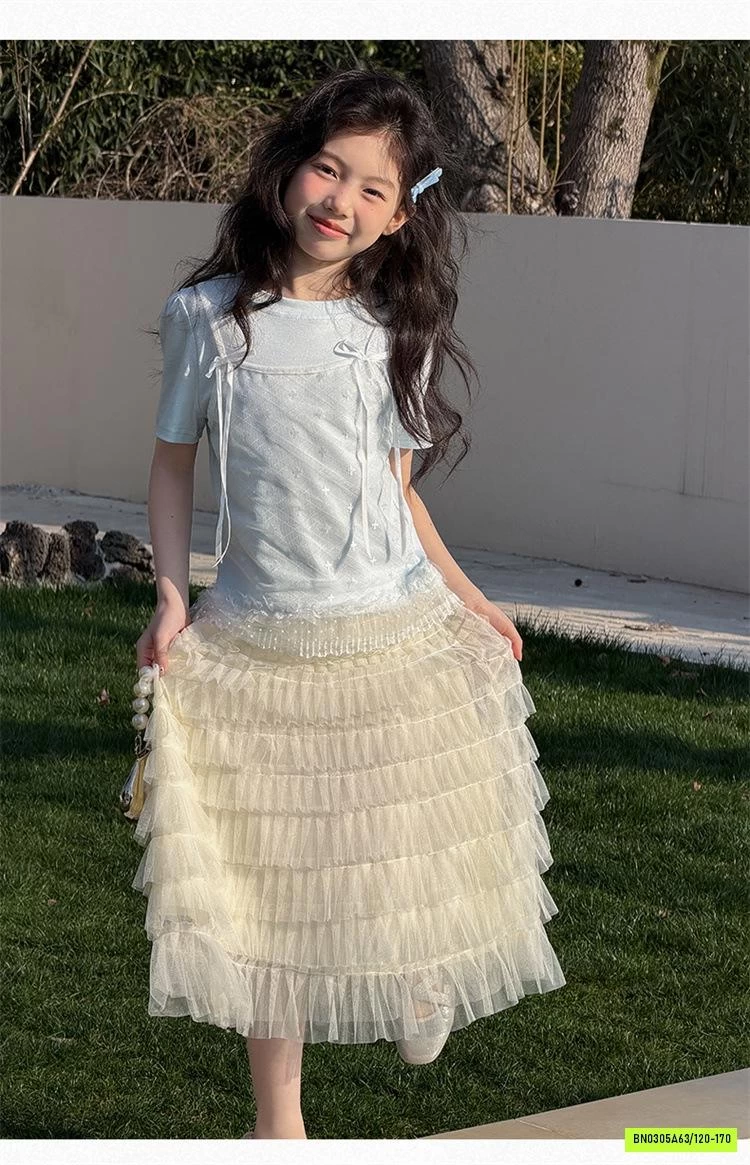 SÉT ÁO XANH MIX CV VOAN TIỂU THƯ