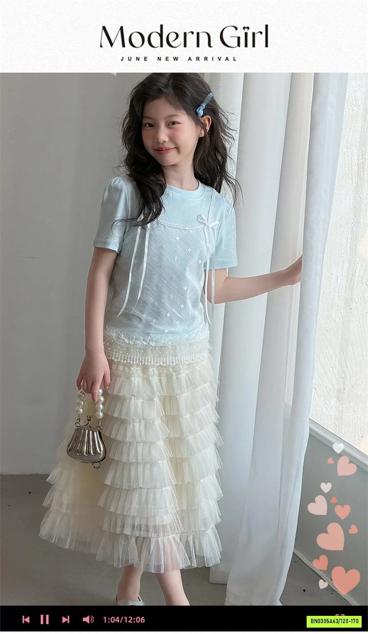 SÉT ÁO XANH MIX CV VOAN TIỂU THƯ