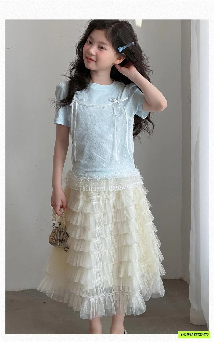 SÉT ÁO XANH MIX CV VOAN TIỂU THƯ