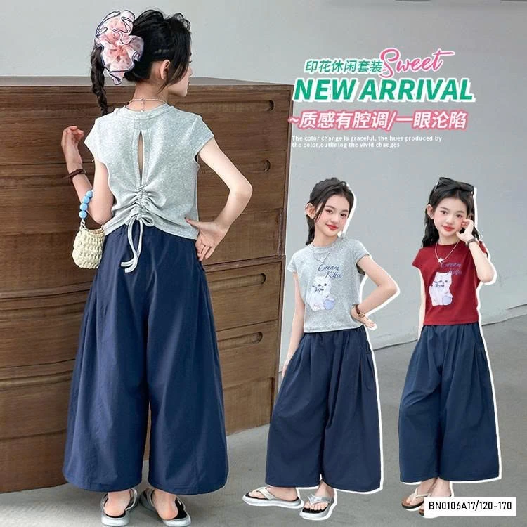 CROPTOP MÈO MIX JEANS ÔNG RỘNG