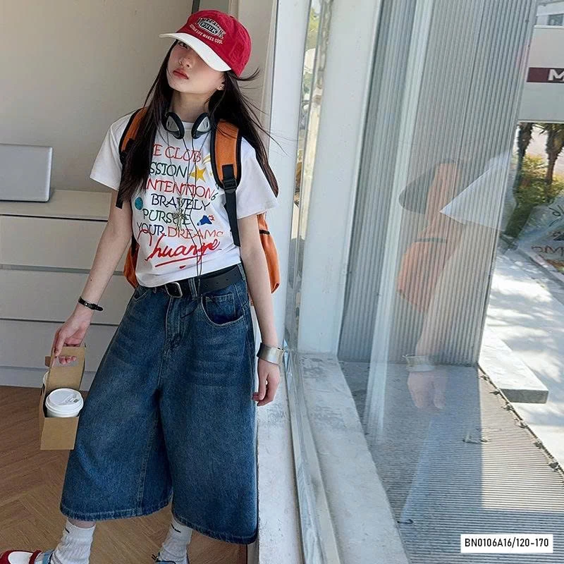 ÁO THUN CHỮ MIX JEANS LỠ ỐNG RỘNG