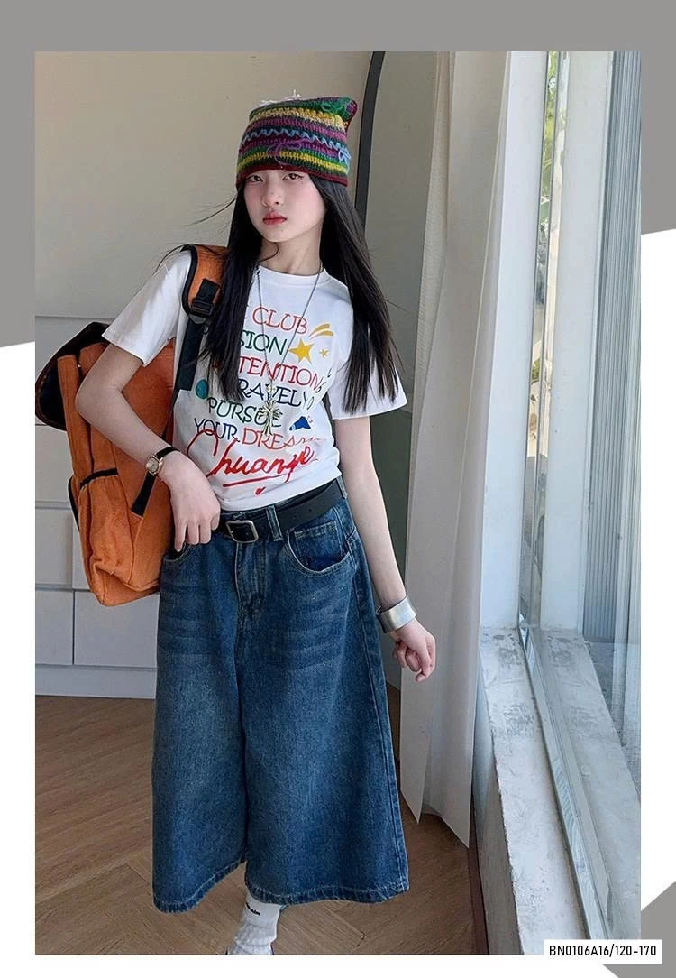 ÁO THUN CHỮ MIX JEANS LỠ ỐNG RỘNG