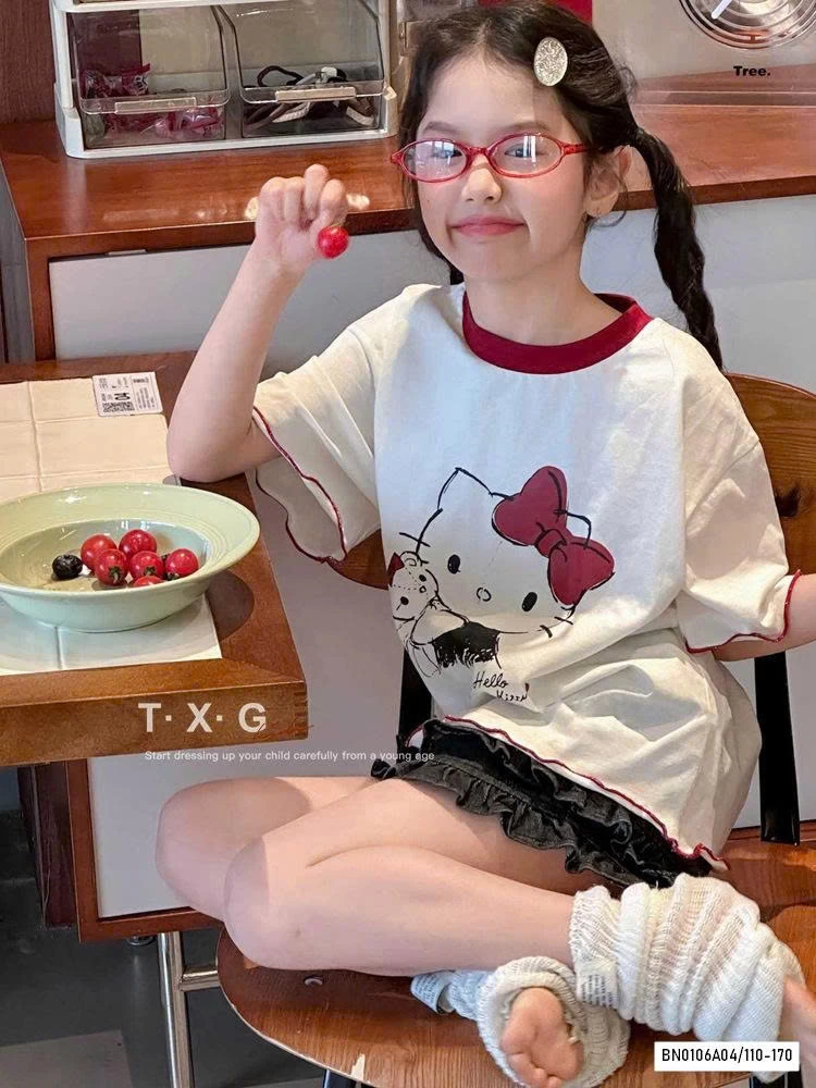 ÁO THUN KITTY TRẮNG SZ ĐẠI