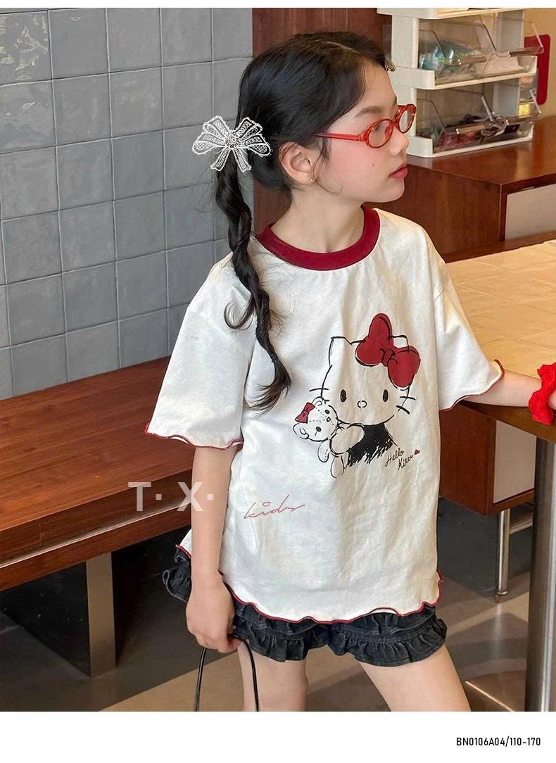 ÁO THUN KITTY TRẮNG SZ ĐẠI