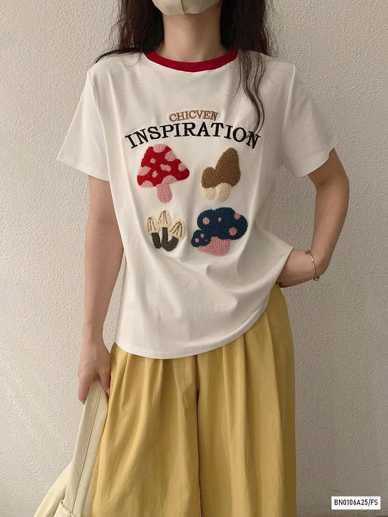 ÁO THÊU HÌNH PHỐI VIỀN CỔ