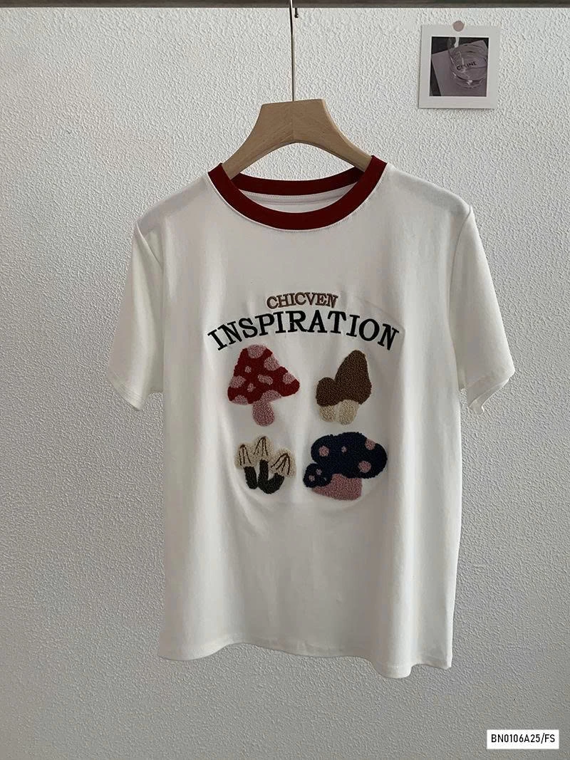 ÁO THÊU HÌNH PHỐI VIỀN CỔ