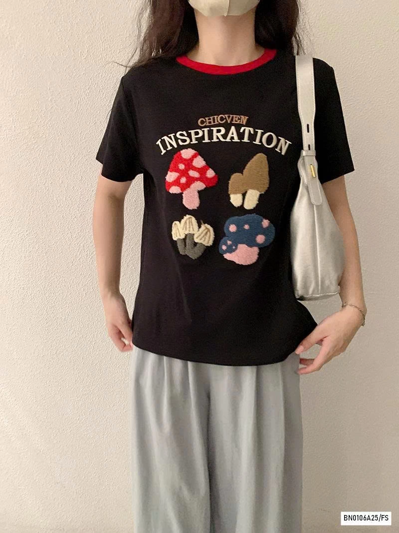 ÁO THÊU HÌNH PHỐI VIỀN CỔ