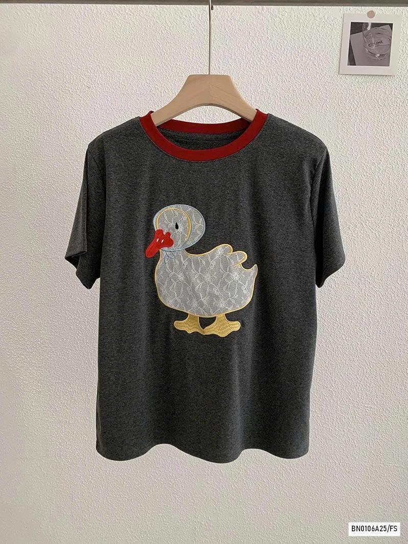 ÁO THÊU HÌNH PHỐI VIỀN CỔ