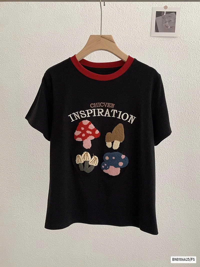 ÁO THÊU HÌNH PHỐI VIỀN CỔ