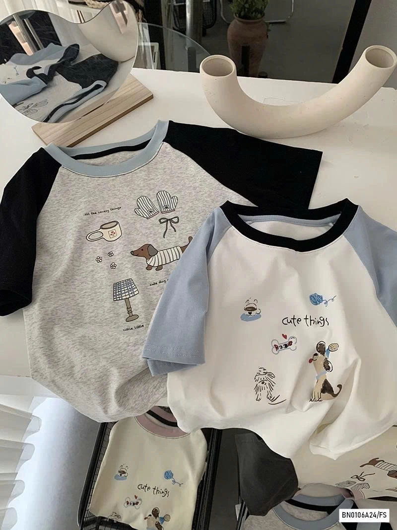 CROPTOP THÊU PHỐI MÀU TAY