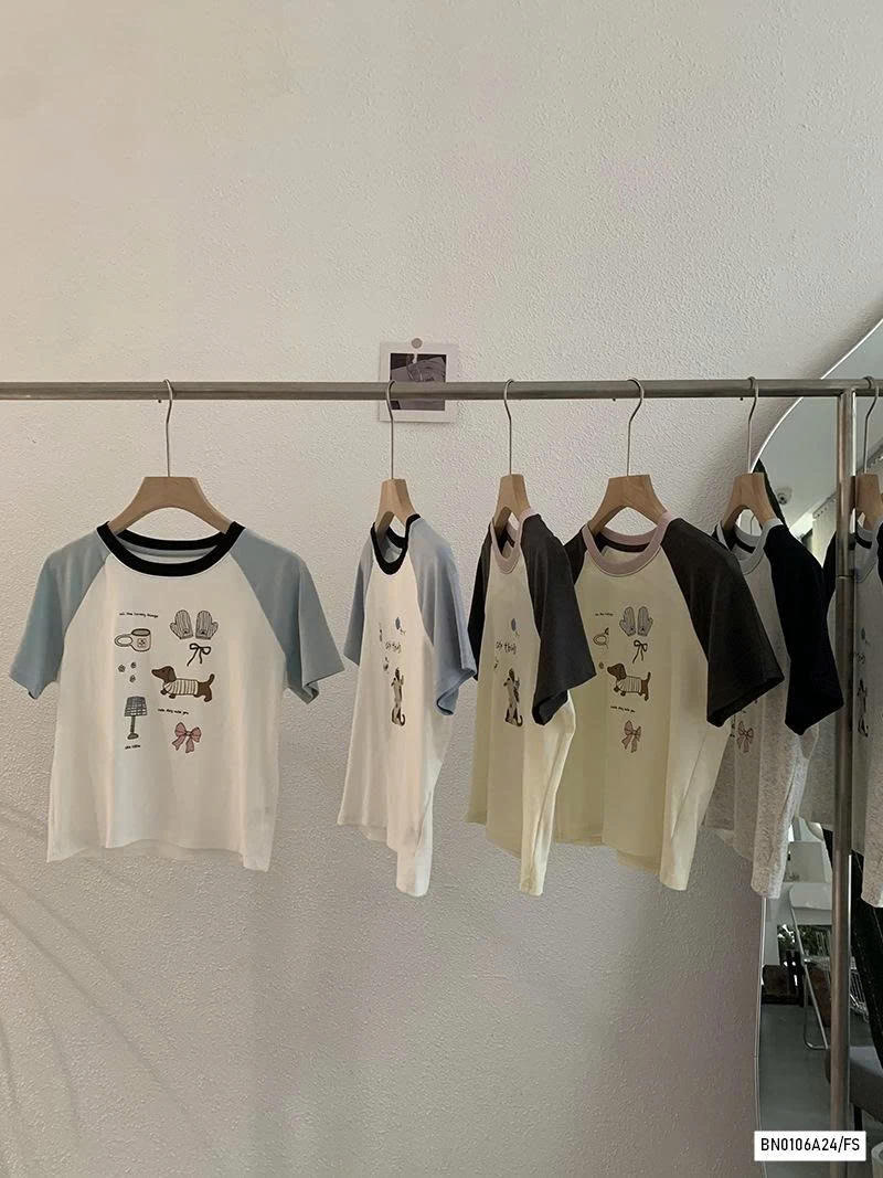 CROPTOP THÊU PHỐI MÀU TAY