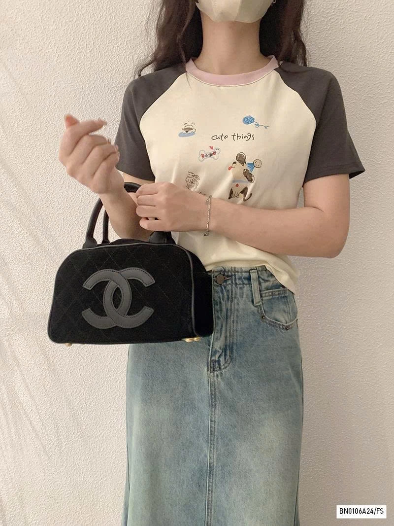 CROPTOP THÊU PHỐI MÀU TAY