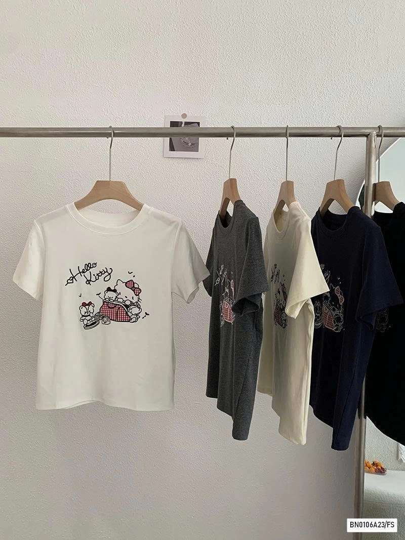 ÁO THUN THÊU KITTY