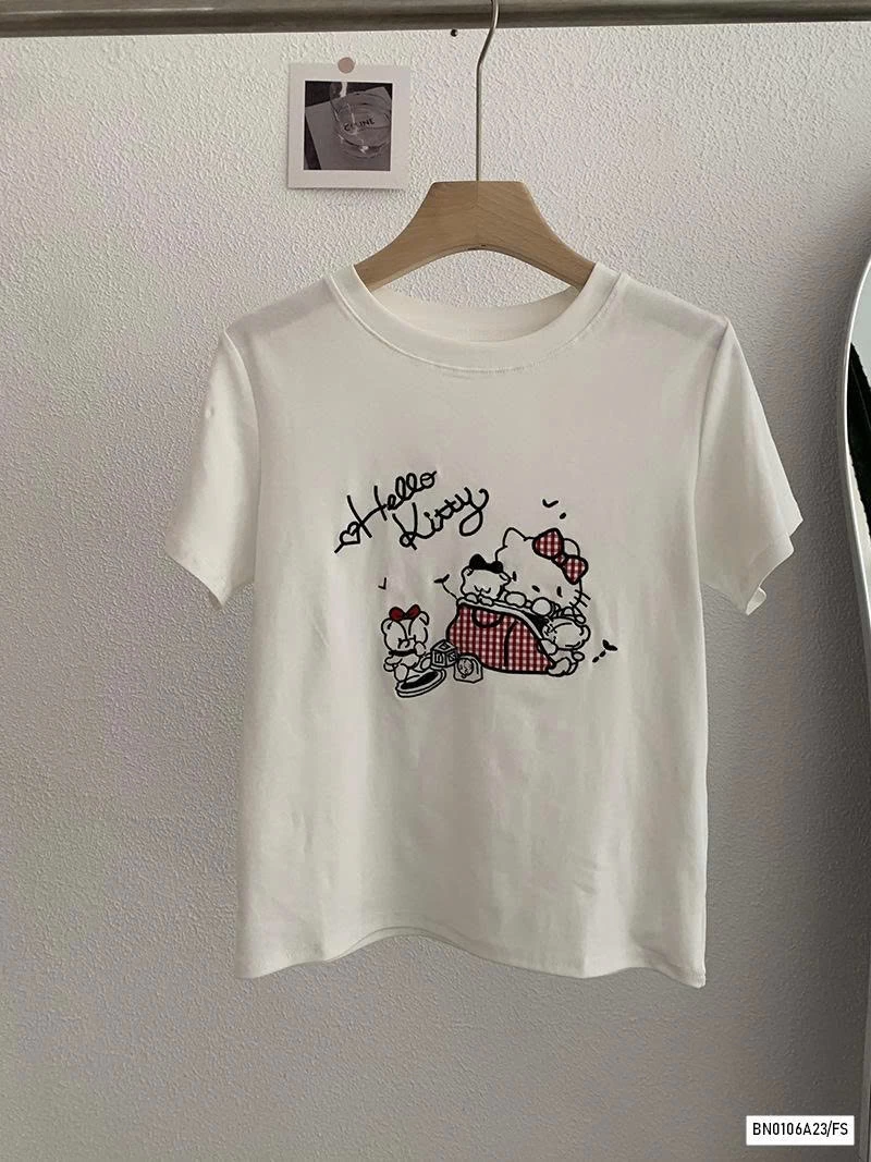 ÁO THUN THÊU KITTY