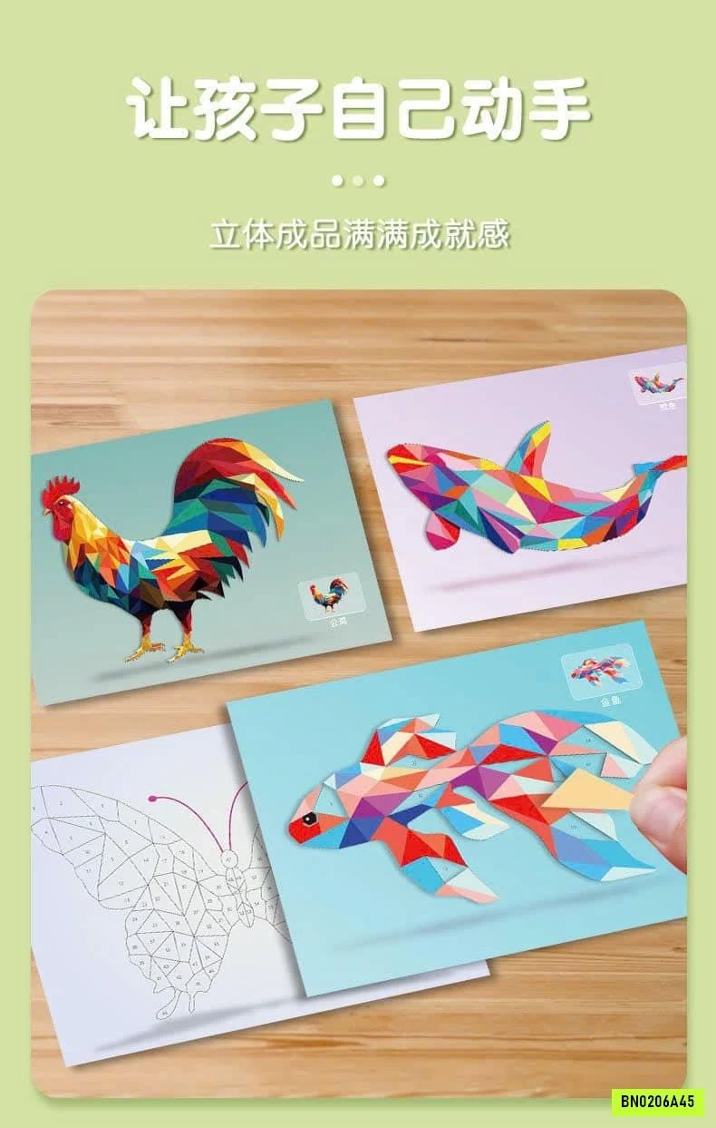 SET 2 QUYỀN TRANH DÁN 3D CHO BÉ