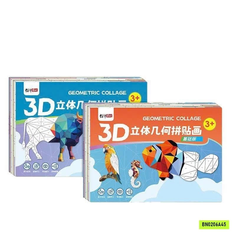 SET 2 QUYỀN TRANH DÁN 3D CHO BÉ