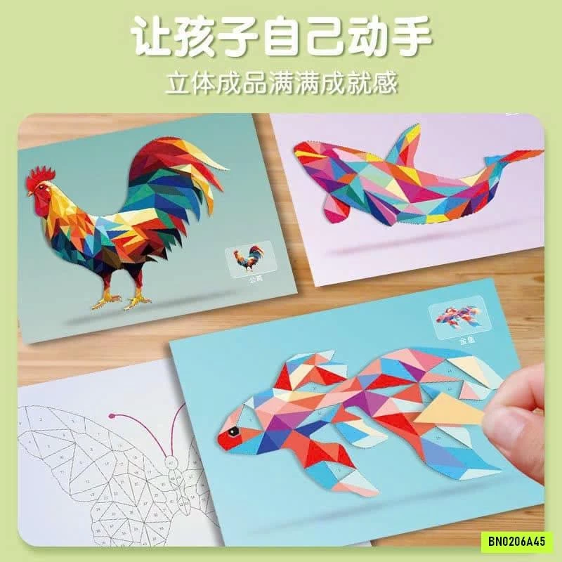 SET 2 QUYỀN TRANH DÁN 3D CHO BÉ