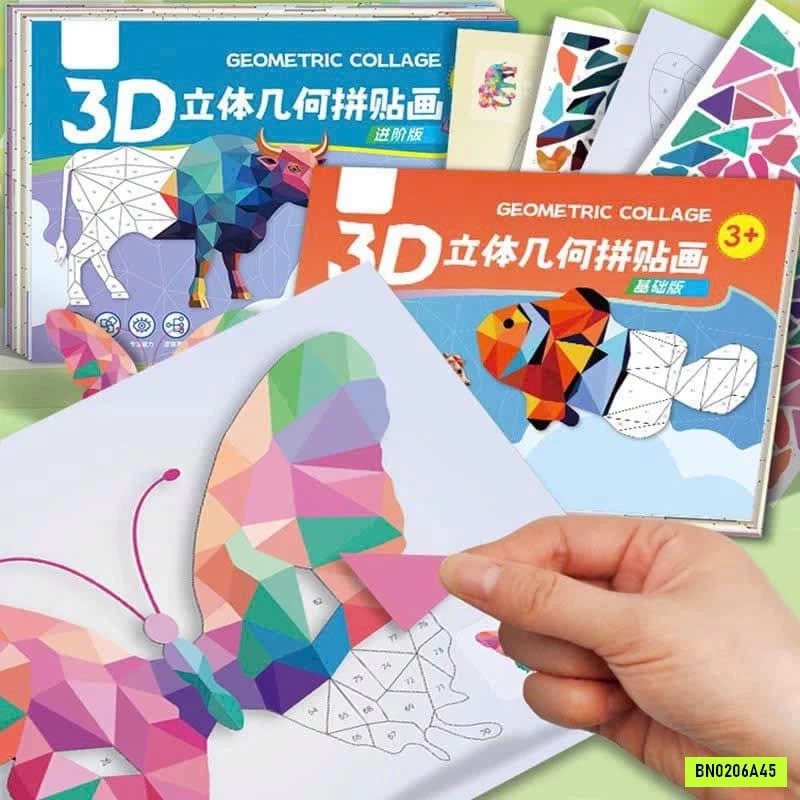 SET 2 QUYỀN TRANH DÁN 3D CHO BÉ
