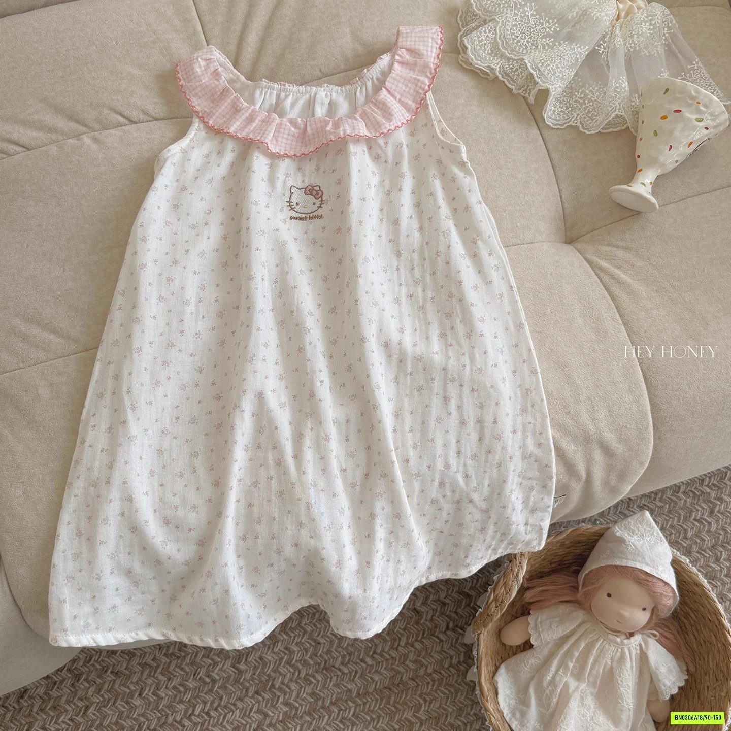 ĐẦM ĐŨI CHẤM BI KITTY HONEY