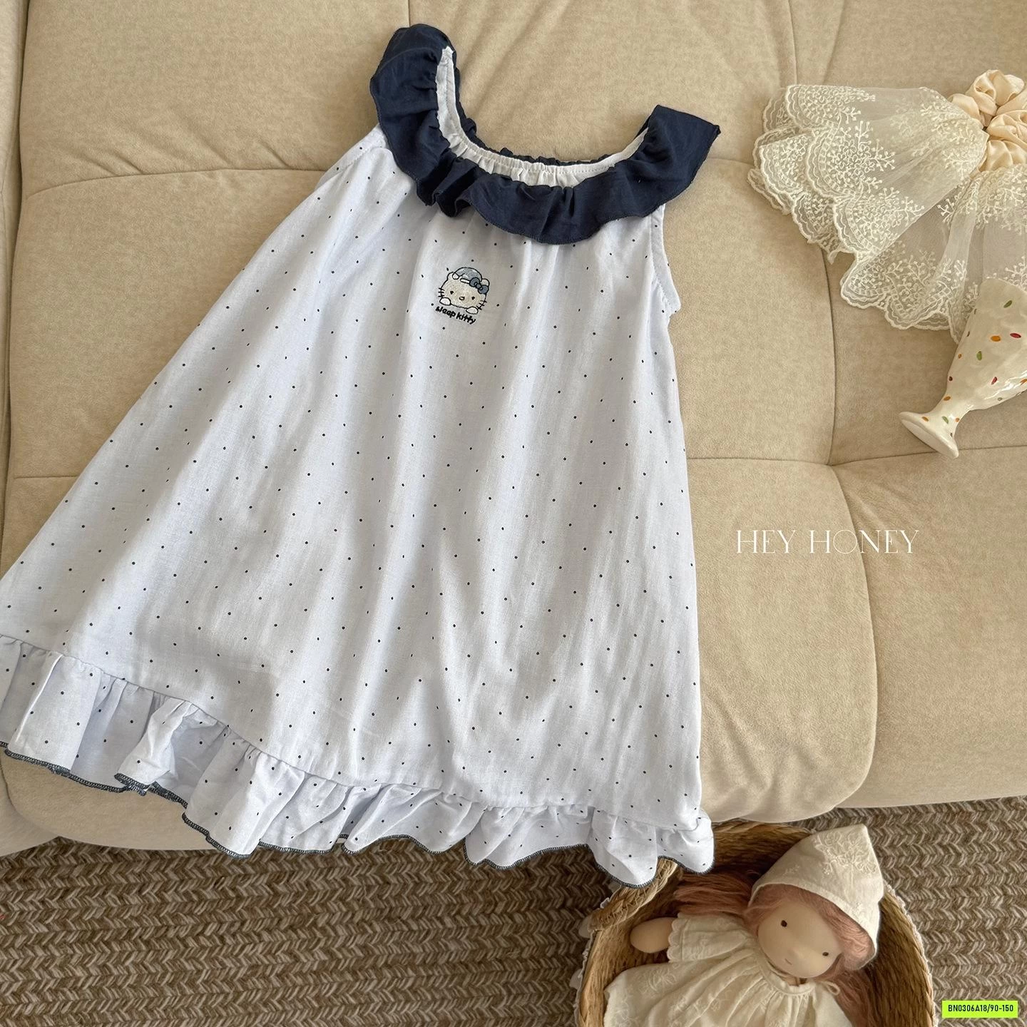 ĐẦM ĐŨI CHẤM BI KITTY HONEY