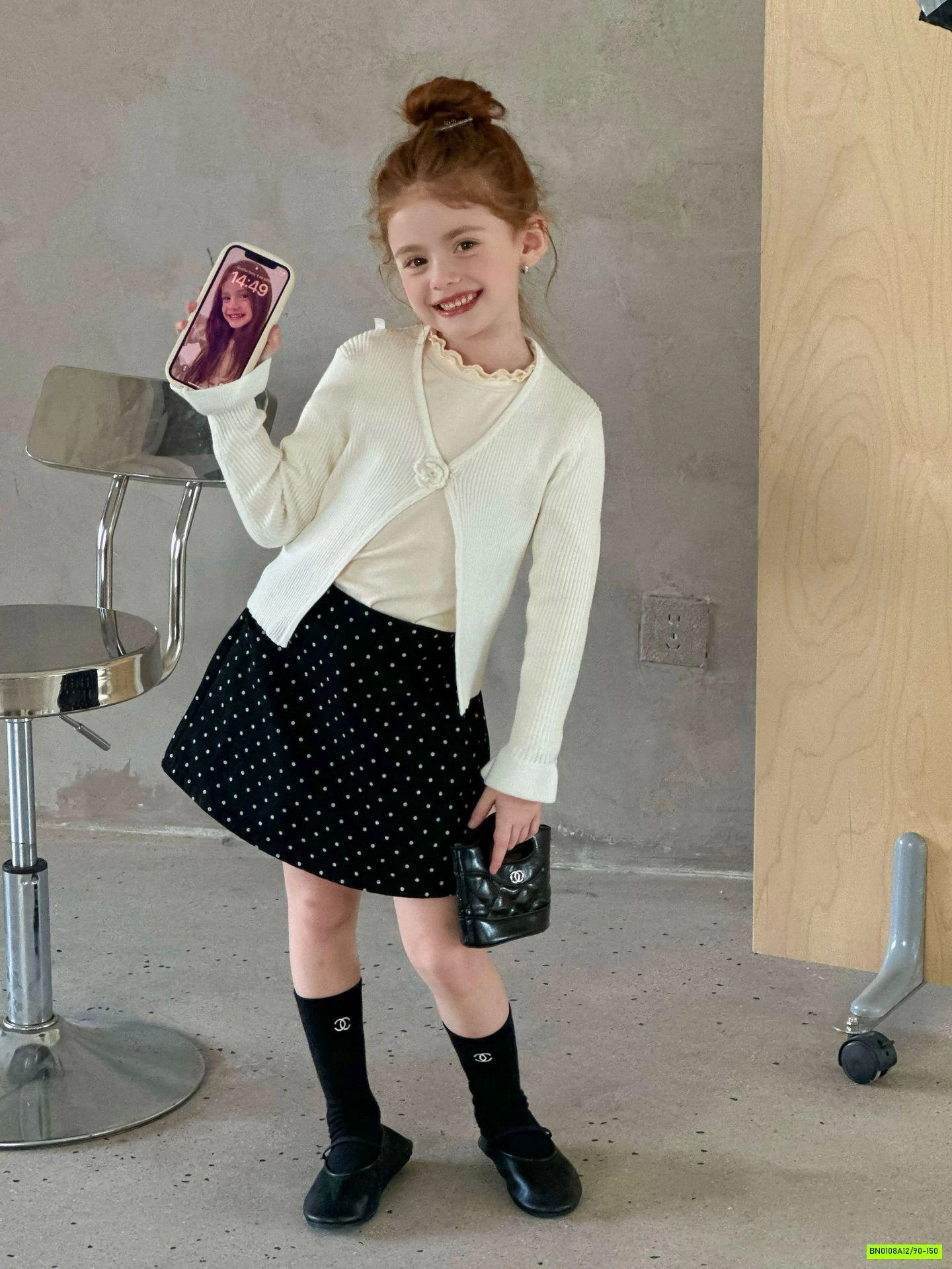 CHÂN VÁY CHỮ A CHẤM BI