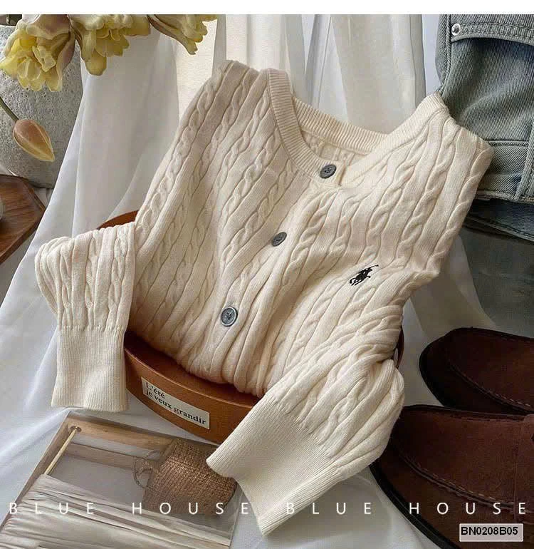 ÁO CARDIGAN LEN THÊU NGỰA