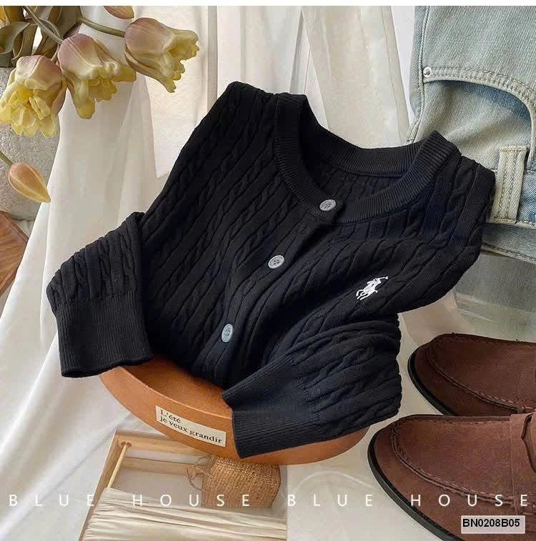 ÁO CARDIGAN LEN THÊU NGỰA