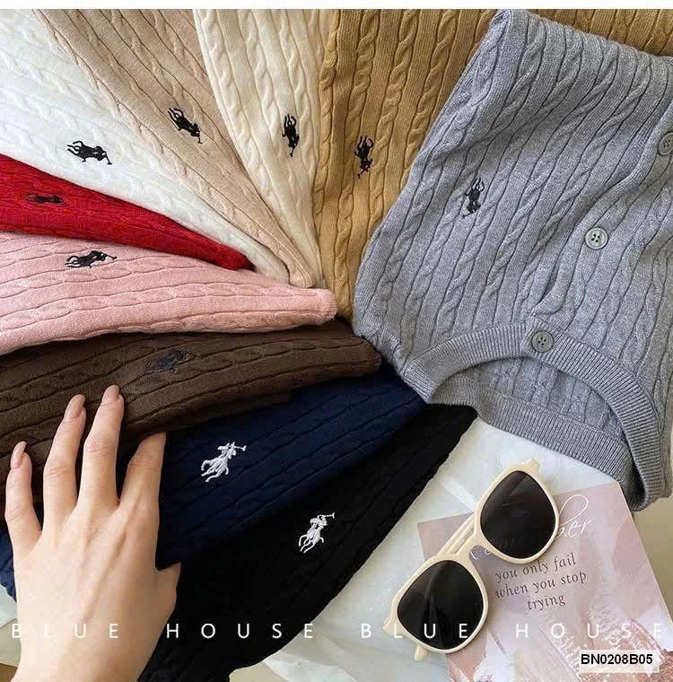 ÁO CARDIGAN LEN THÊU NGỰA