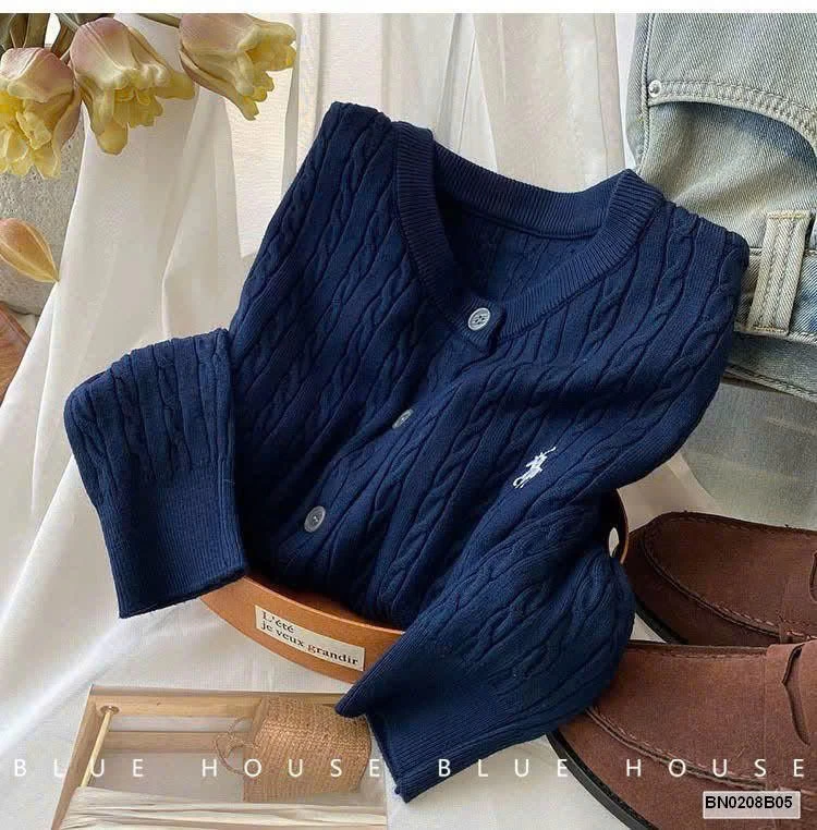 ÁO CARDIGAN LEN THÊU NGỰA