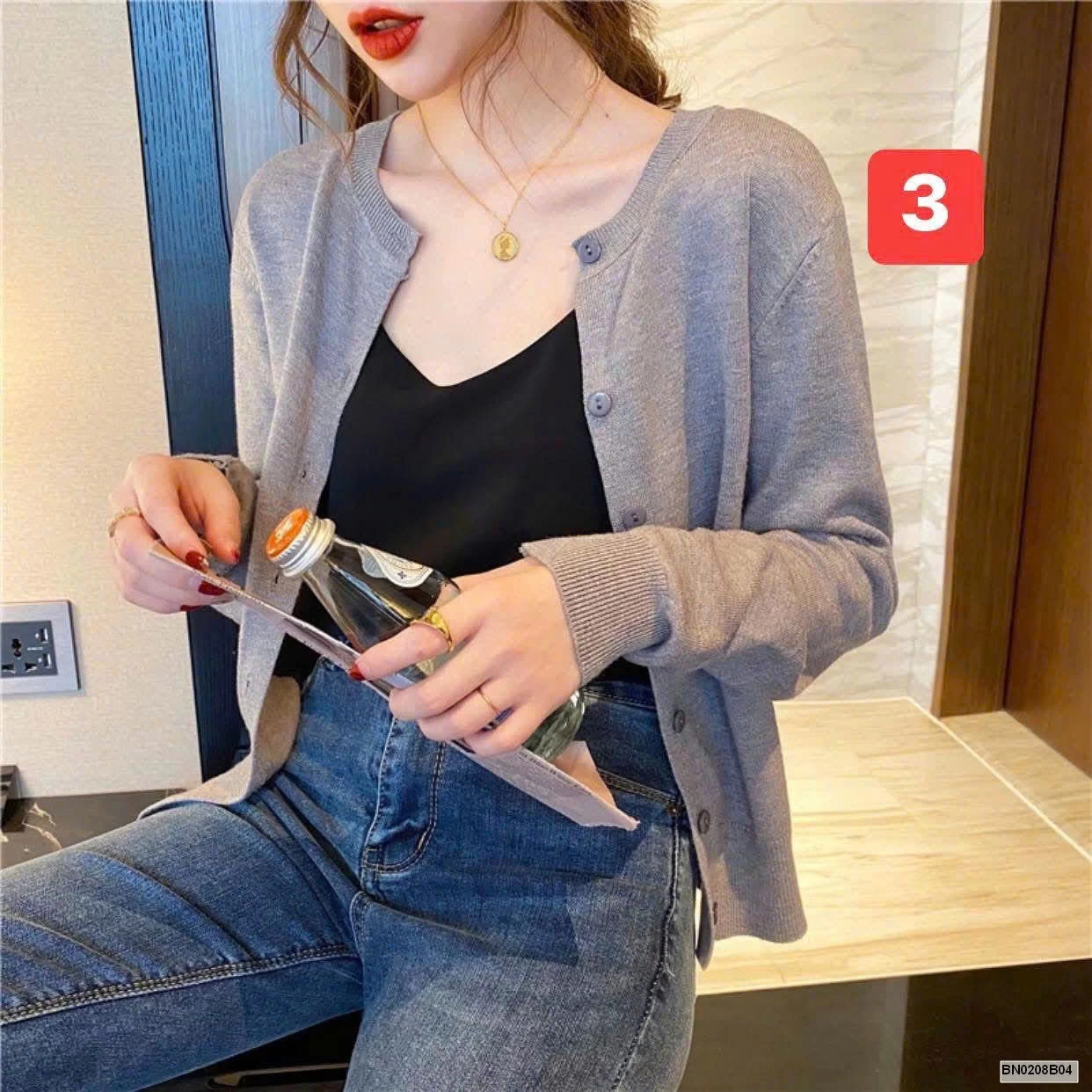 ÁO CADIGAN LEN TRƠN MỎNG MÙA THU