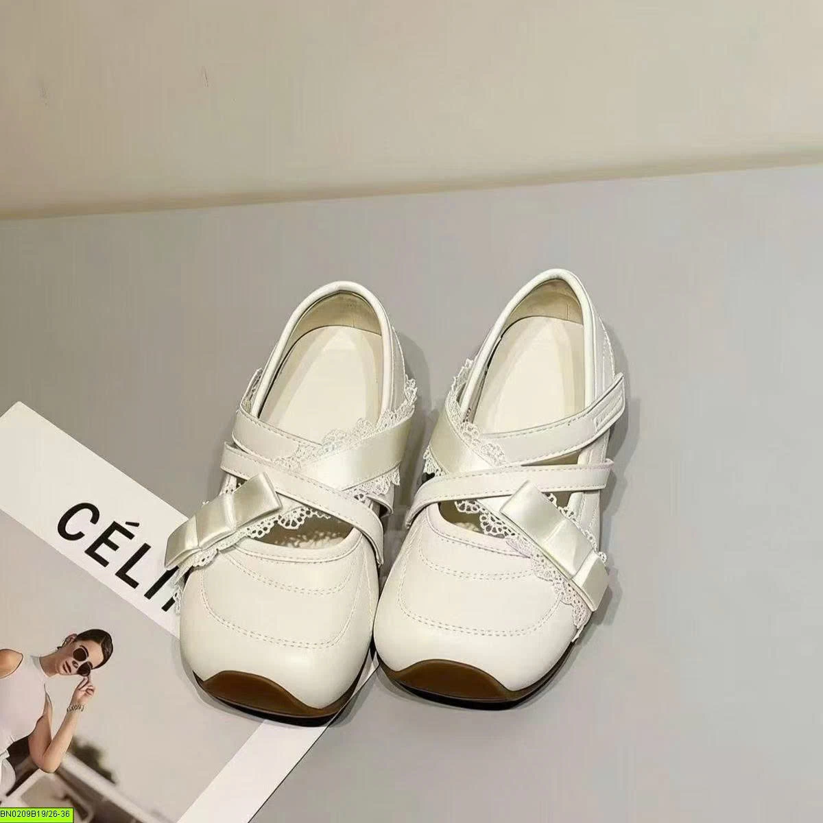 GIÀY BÚP BÊ QUAI PHỐI REN BÉ GÁI