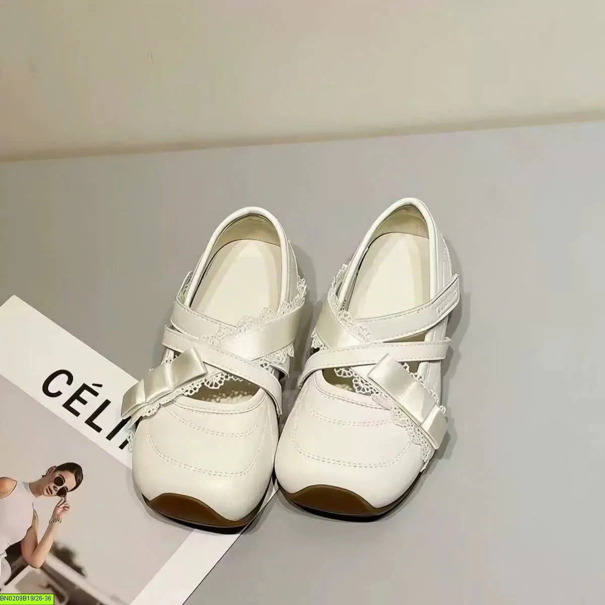 GIÀY BÚP BÊ QUAI PHỐI REN BÉ GÁI