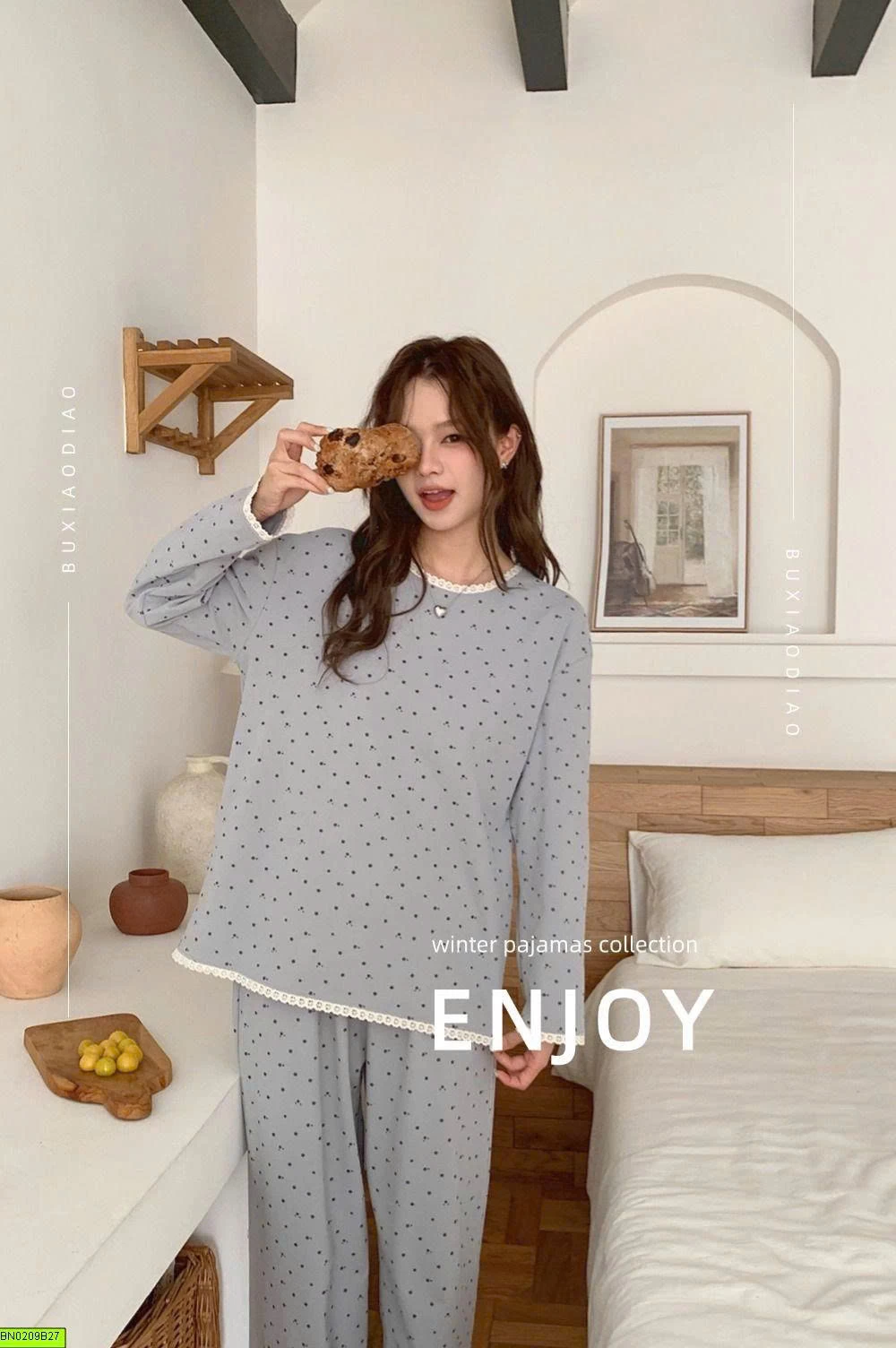 BỘ COTTON CHẤM BI DÀI TAY
