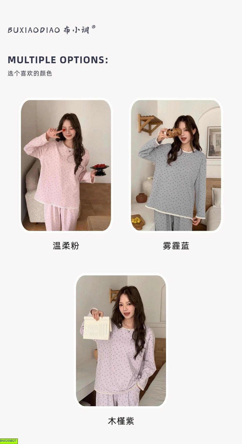 BỘ COTTON CHẤM BI DÀI TAY
