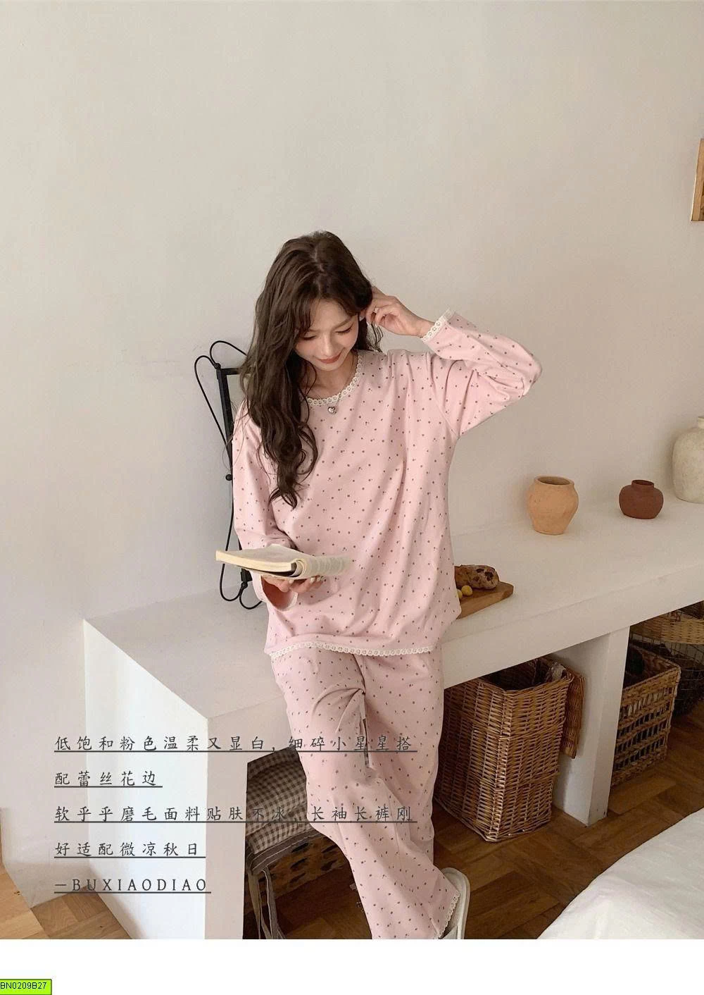BỘ COTTON CHẤM BI DÀI TAY